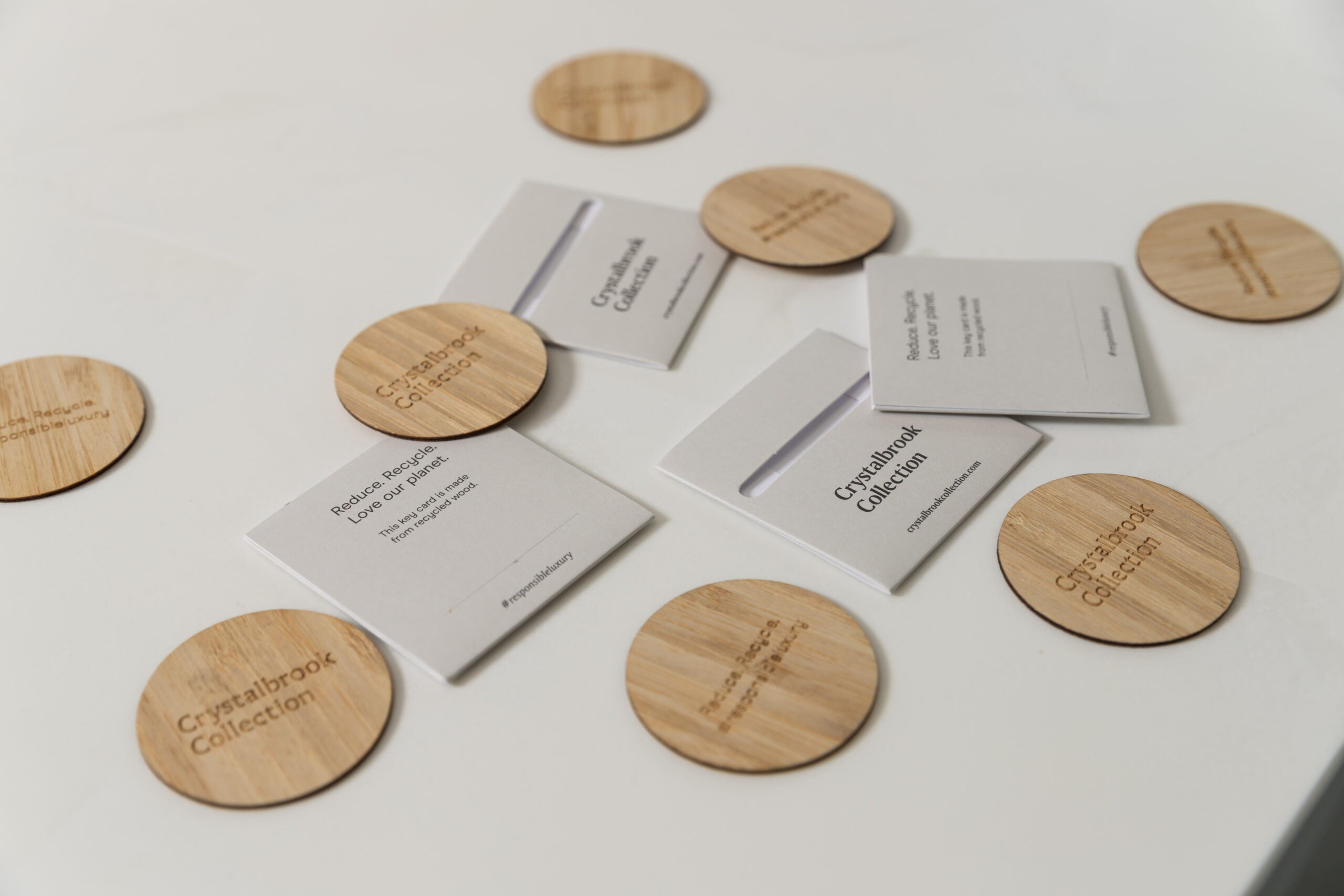 recycled wooden key cards