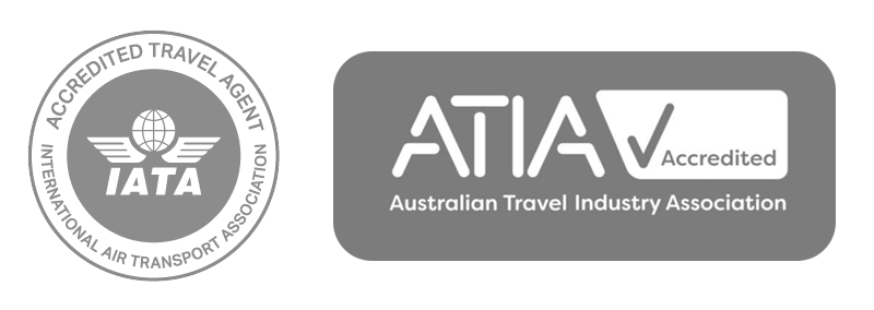 Accreditations combined IATA and ATIA accredited travel agency